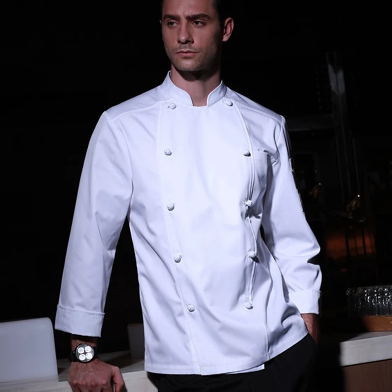 2017 Restaurant Hotel Kitchen Chef Coats Jackets Uniform Knot Button White Black Color Long Sleeves Unisex
2017 Restaurant Hotel Kitchen Chef Coats Jackets Uniform Knot Button White Black Color Long Sleeves Unisex