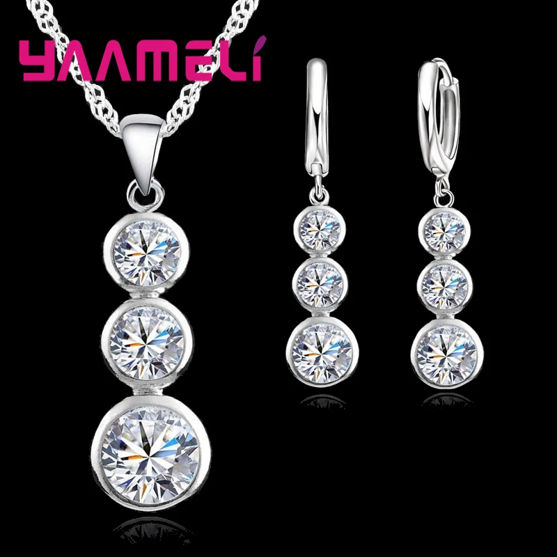 New Fashionable 925 Sterling Silver Necklace Earrings Clear Crystal Cubic Zirconia Pendant Jewelry Sets For Women Gift
New Fashionable 925 Sterling Silver Necklace Earrings Clear Crystal Cubic Zirconia Pendant Jewelry Sets For Women Gift