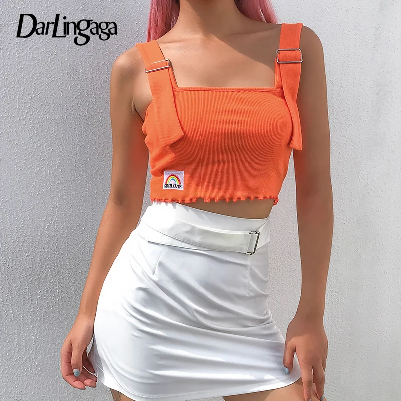 Darlingaga Bright Summer Ribbed Harajuku Tank Top Slim Backless Streetwear Embroidery Summer Crop Top Vest Short Women Tops 2019
Darlingaga Bright Summer Ribbed Harajuku Tank Top Slim Backless Streetwear Embroidery Summer Crop Top Vest Short Women Tops 2019