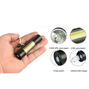 Adeeing Portable XPE+COB LED Flashlight USB Charging Inspection Lamp Strong Light Torch with Build-in Battery Outdoor Use zk20
Adeeing Portable XPE+COB LED Flashlight USB Charging Inspection Lamp Strong Light Torch with Build-in Battery Outdoor Use zk20