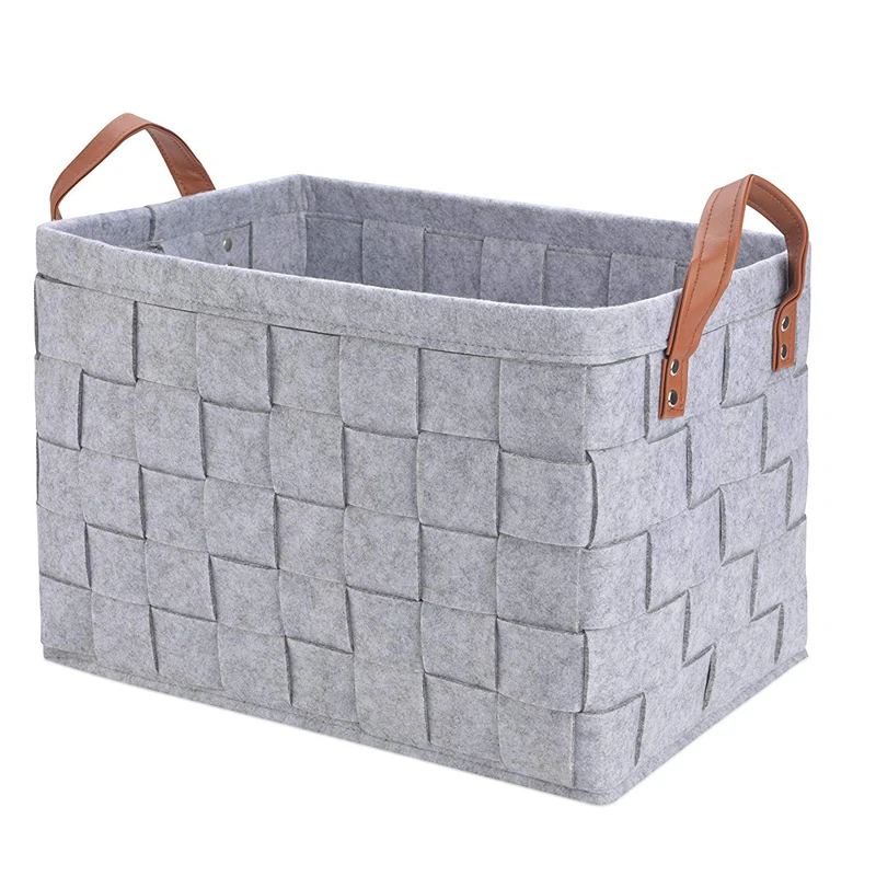 Foldable Handmade Storage Basket Rectangular Felt Fabric Storage Box Toys Clothes with Handles Large Organizer Baskets
Foldable Handmade Storage Basket Rectangular Felt Fabric Storage Box Toys Clothes with Handles Large Organizer Baskets