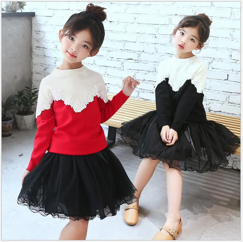 Baby Girl Clothes Girls Lace Sweaters Children Autumn Winter Red White Black Patchwork Knitted Sweaters Kids Tops Outerwear
Baby Girl Clothes Girls Lace Sweaters Children Autumn Winter Red White Black Patchwork Knitted Sweaters Kids Tops Outerwear