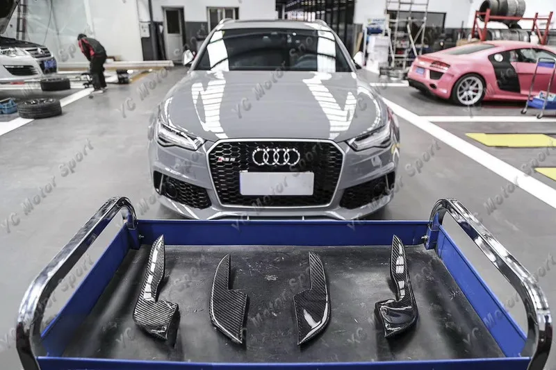 2013-2016 Audi A6 S6 RS6 RS6-Conversion Front Bumper ABT Style Canard CF (57)