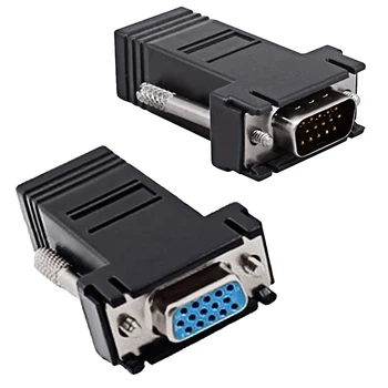VONETS 2PCS VGA Extender Cable Male Female to Lan Cat5 Cat5e Cat6 RJ45 Ethernet Connector Adapter for PC Desktop Computer
VONETS 2PCS VGA Extender Cable Male Female to Lan Cat5 Cat5e Cat6 RJ45 Ethernet Connector Adapter for PC Desktop Computer