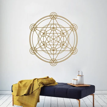 

SACRED GEOMETRY Wall Decal Metatron's Cube Alchemy Geometric Wall Vinyl Sticker Mural Poster For wall Line Circle Mandala J014