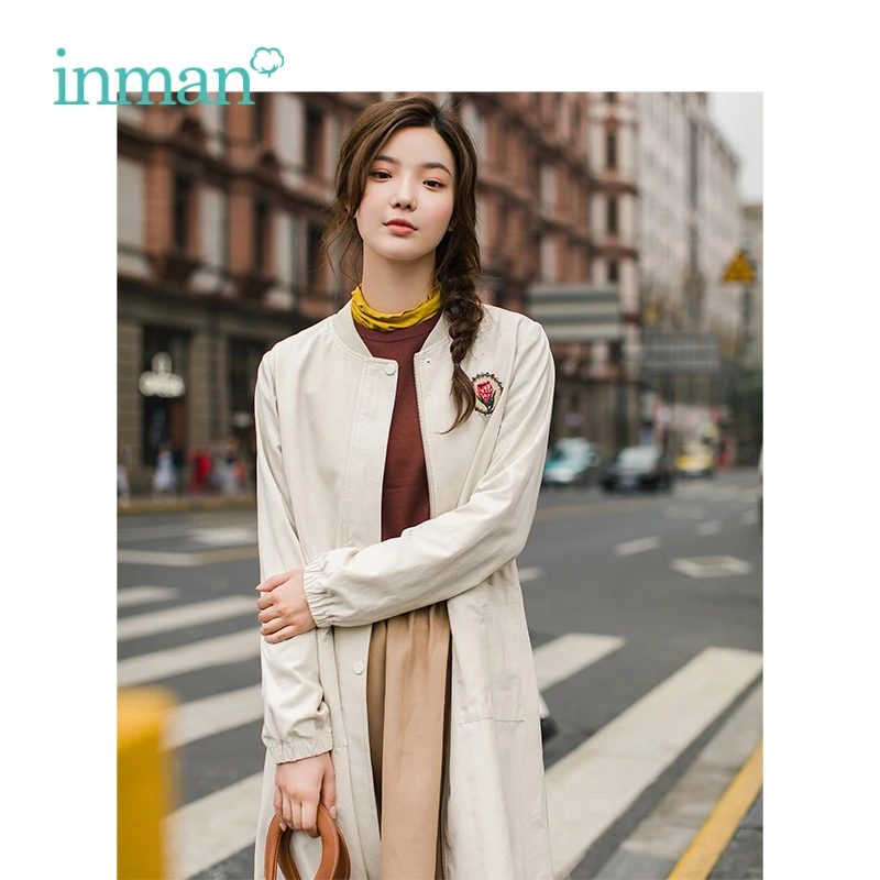 INMAN Autumn Female Cotton O-neck Collar Embroidery Waist Double Threshold Long Windbreaker
INMAN Autumn Female Cotton O-neck Collar Embroidery Waist Double Threshold Long Windbreaker