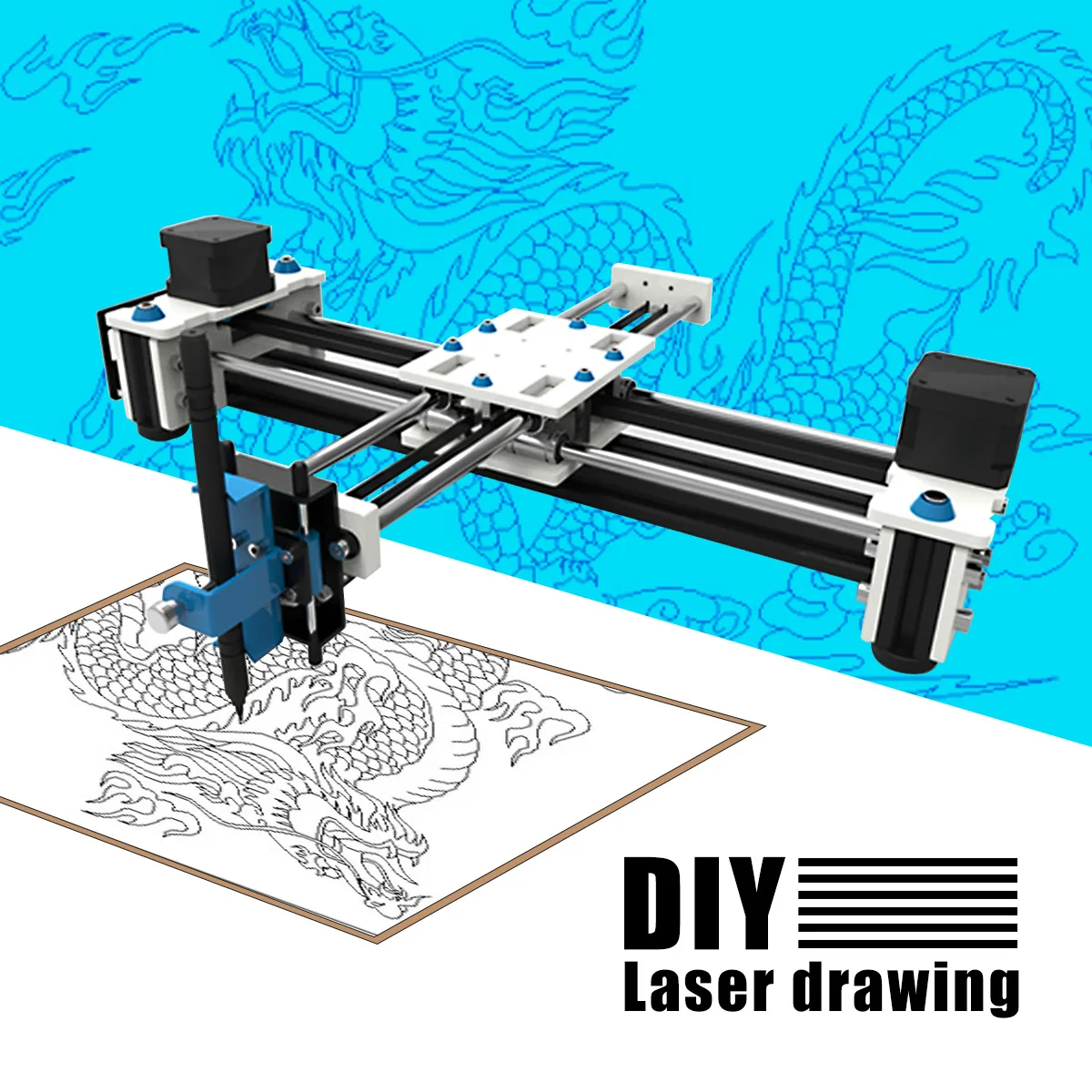 

280x200mm Mini XY 2 Axis CNC Plotter Pen USB DIY Laser Drawing Machine Engraving Area Desktop Drawing Robot