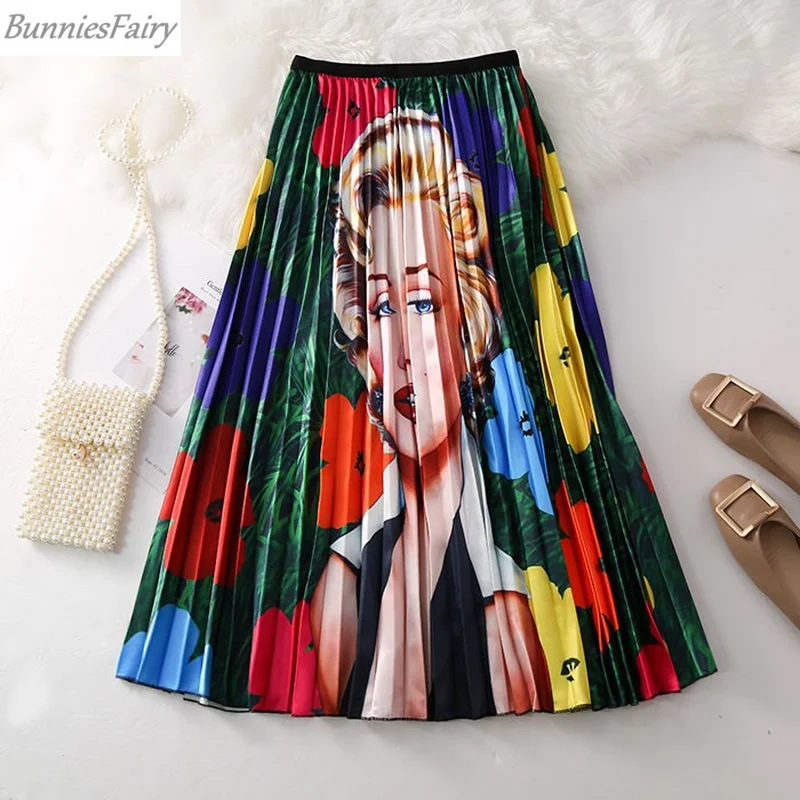 BunniesFairy 2019 Autumn 50s Vintage Retro Marilyn Monroe Character Floral Print High Waist Long Pleated Midi Skirt for Holiday
BunniesFairy 2019 Autumn 50s Vintage Retro Marilyn Monroe Character Floral Print High Waist Long Pleated Midi Skirt for Holiday