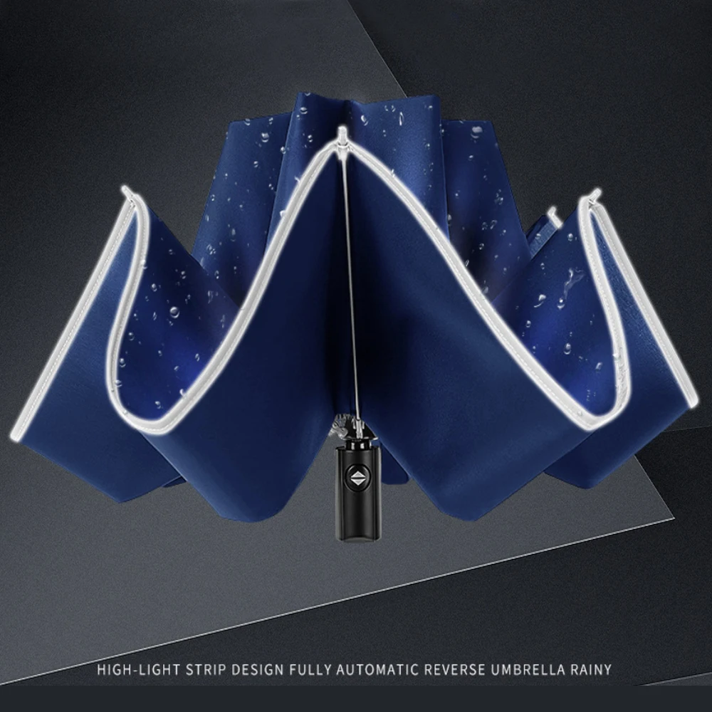 Reflective Strip 8 Ribs 3 Folding Reverse Automatic Umbrella Double Layer Windproof Rain Car Umbrellas For Women Men
Reflective Strip 8 Ribs 3 Folding Reverse Automatic Umbrella Double Layer Windproof Rain Car Umbrellas For Women Men