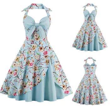 Women Summer Dress Vintage Polka Holder Floral Pattern Sping Retro Party Clothes Summer Dress 2019 Beach Dresses Vestidos
Women Summer Dress Vintage Polka Holder Floral Pattern Sping Retro Party Clothes Summer Dress 2019 Beach Dresses Vestidos