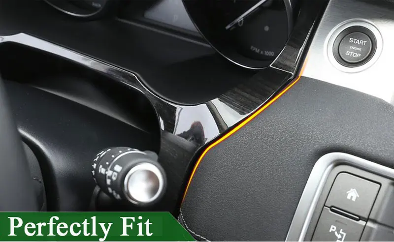 Left Hand Drive Interior Carbon Fiber Style ABS Sticker Front Dashboard Edge Cover Frame Trim for Land Rover Range Rover Evoque 2012-2017