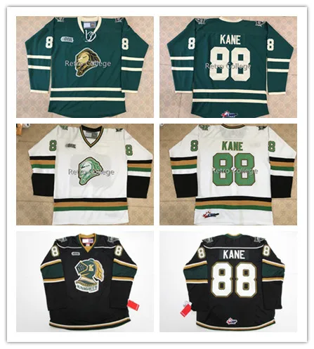 

London Knights #88 Patrick Kane Mens Hockey Jersey Embroidery Stitched any number and name Jerseys