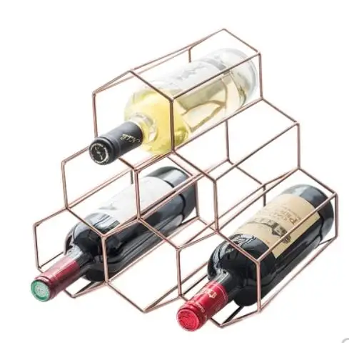 Nordic Rose Gold Geometric Honeycomb Design Iron Art Wine Rack With 6 Holes Storage Shelf Wine Holder For Vodka Whisky Bottles
Nordic Rose Gold Geometric Honeycomb Design Iron Art Wine Rack With 6 Holes Storage Shelf Wine Holder For Vodka Whisky Bottles