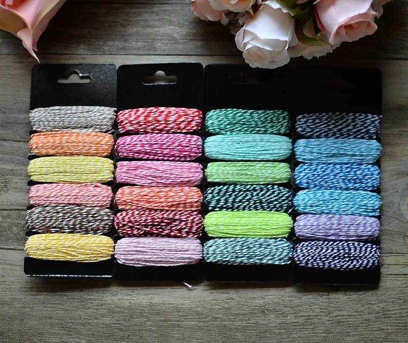 4 Ply Thin Double Color Cotton Baker Twine Stripe Line for DIY Gift Wrap Scrapbooking Balloon Wedding Party Decoration 45 m
4 Ply Thin Double Color Cotton Baker Twine Stripe Line for DIY Gift Wrap Scrapbooking Balloon Wedding Party Decoration 45 m