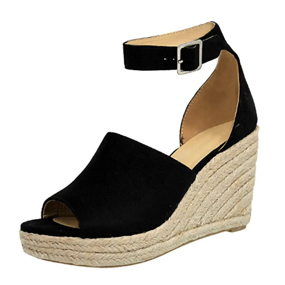 Women Wedges Sandals Buckle Ankle Strap Sandals Fish Mouth Lady Breathable Shoe Summer Crystal Wedges Shoes Sandalias Mujer 2019
Women Wedges Sandals Buckle Ankle Strap Sandals Fish Mouth Lady Breathable Shoe Summer Crystal Wedges Shoes Sandalias Mujer 2019