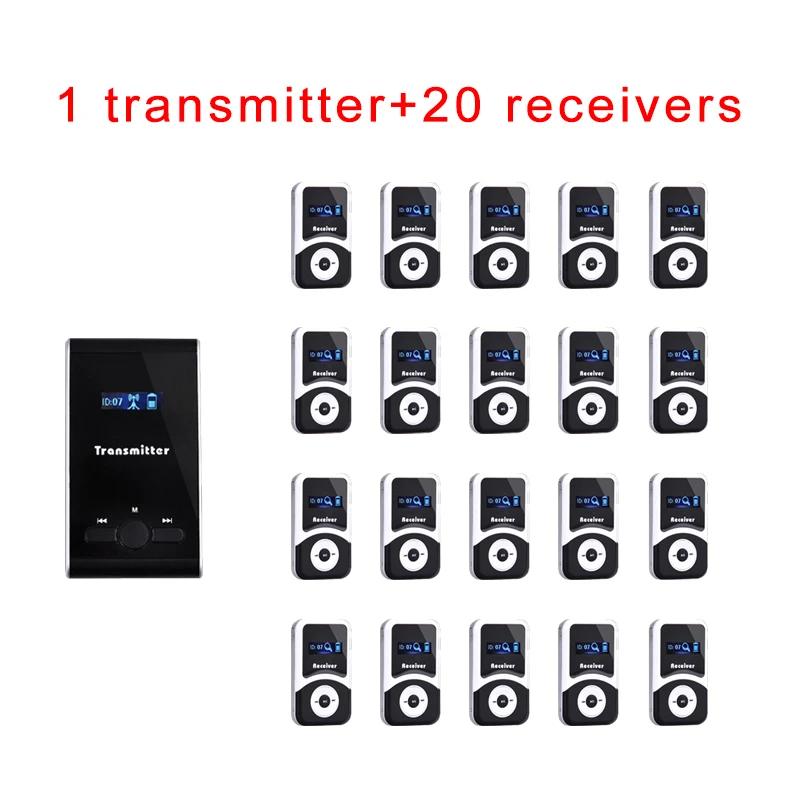 Wireless Tour Guide System ( 1 Transmitter + 20 Receivers ) / simultaneous translation equipment / Wireless Audio Guide device
Wireless Tour Guide System ( 1 Transmitter + 20 Receivers ) / simultaneous translation equipment / Wireless Audio Guide device