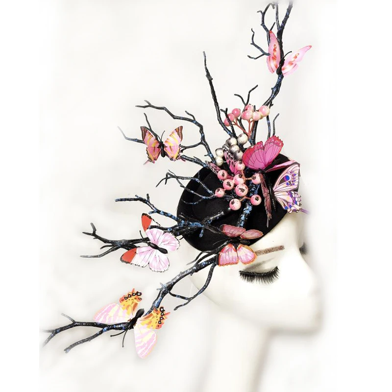 Ladies Fascinator Headpiece Wedding Party Mini Top Hat Handmade Gothic Antler Butterfly Headdress Tree Branches Hair Accessories
Ladies Fascinator Headpiece Wedding Party Mini Top Hat Handmade Gothic Antler Butterfly Headdress Tree Branches Hair Accessories