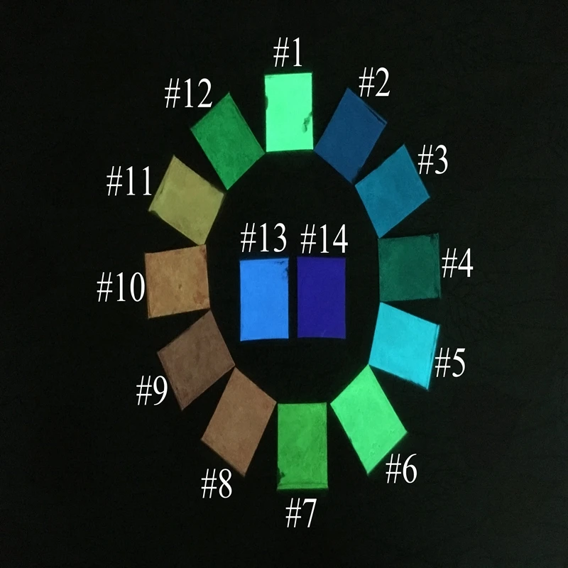 14 Colors For Choose, Bright Photoluminescent Dust Glow in Dark luminous Noctilucent fluorescent Powder Pigment
14 Colors For Choose, Bright Photoluminescent Dust Glow in Dark luminous Noctilucent fluorescent Powder Pigment