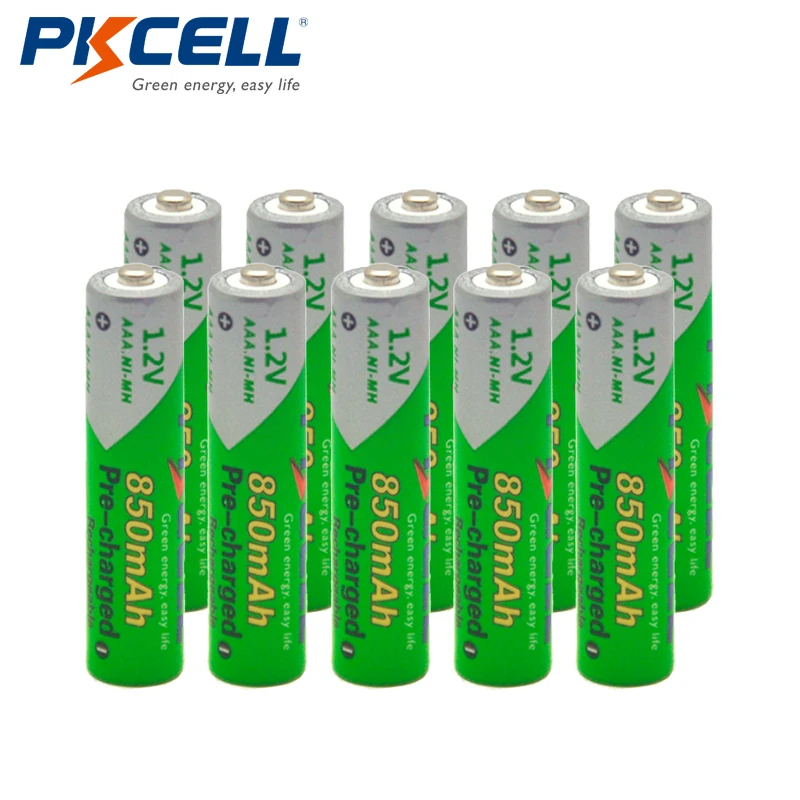 10Pcs*PKCELL Battery AAA Pre-charged NIMH 1.2V 850mAh Ni-MH 3A Rechargeable Batteries Cycle 1200times
10Pcs*PKCELL Battery AAA Pre-charged NIMH 1.2V 850mAh Ni-MH 3A Rechargeable Batteries Cycle 1200times