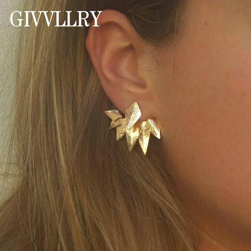 GIVVLLRY Punk Geometric Leaf Stud Earrings Fashion Jewelry Elegant Gold Silver Color Metal Leaf Statement Earrings for Women
GIVVLLRY Punk Geometric Leaf Stud Earrings Fashion Jewelry Elegant Gold Silver Color Metal Leaf Statement Earrings for Women