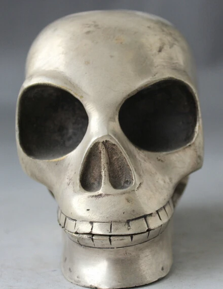 5" China Chinese Feng Shui Folk Silver Man Die Skull Head Bust Statue Sculpture S0705 B0403
5" China Chinese Feng Shui Folk Silver Man Die Skull Head Bust Statue Sculpture S0705 B0403