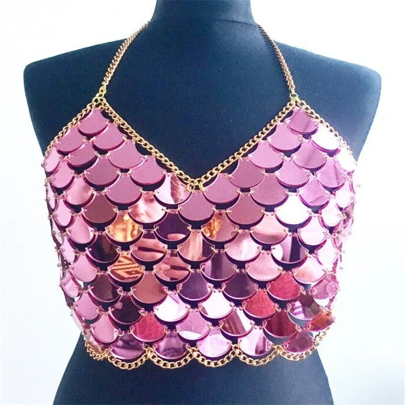 Sexy Womens Mermaid Crop Top Bralette Summer Party Sequin Body Chain Vest Backless Vest Femme New
Sexy Womens Mermaid Crop Top Bralette Summer Party Sequin Body Chain Vest Backless Vest Femme New