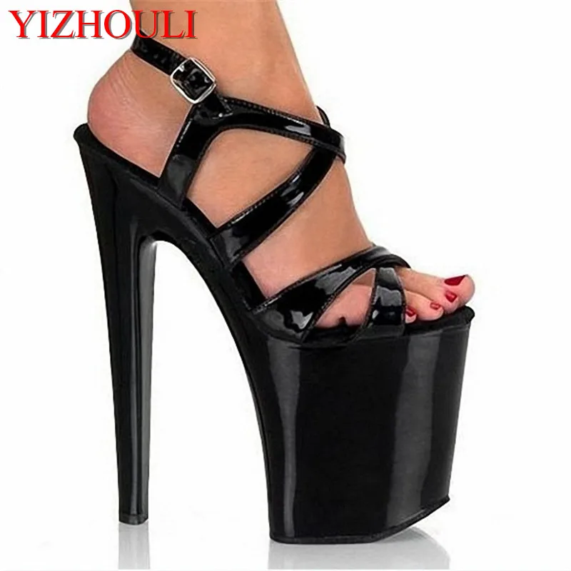 

8 inch high heel shoes sexy for women pole dancing strappy sandals 20cm clubbing high heels Dance Shoes