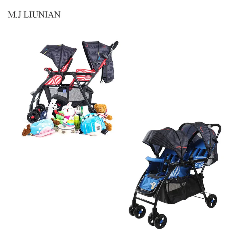 Twins stroller adjustable front and rear seats folding baby strollers 2 in 1 combo High landscape Portable cart newborn handcart |