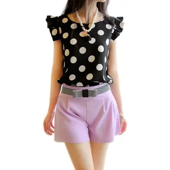 Summer Women Polka Dot Tee Shirt Ruffled Shirt Tops Slim Fit Chiffon Blouses For Womens
Summer Women Polka Dot Tee Shirt Ruffled Shirt Tops Slim Fit Chiffon Blouses For Womens