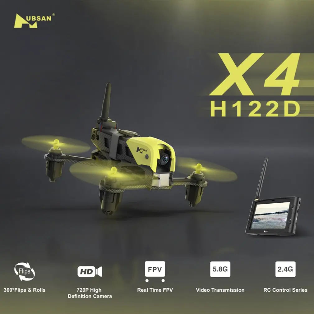 

Hubsan H122D X4 Storm 720P HD Camera with 5.8G FPV HV002 Goggle HS001 Monitor RC FPV Racing Drone Quadcopter 3D Flip RTF