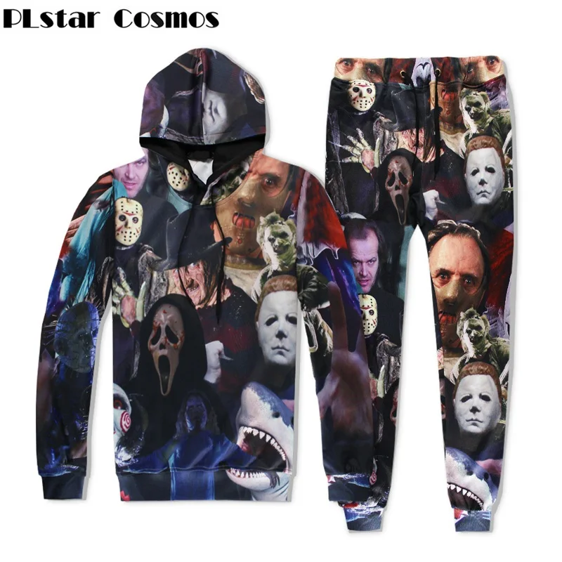 PLstar Cosmos Men/Women Hoodies Horror Movie Killers/Halloween Devil/Shark/Zombie 3D Print Hip Hop hoodie+Joggers pants Set
PLstar Cosmos Men/Women Hoodies Horror Movie Killers/Halloween Devil/Shark/Zombie 3D Print Hip Hop hoodie+Joggers pants Set