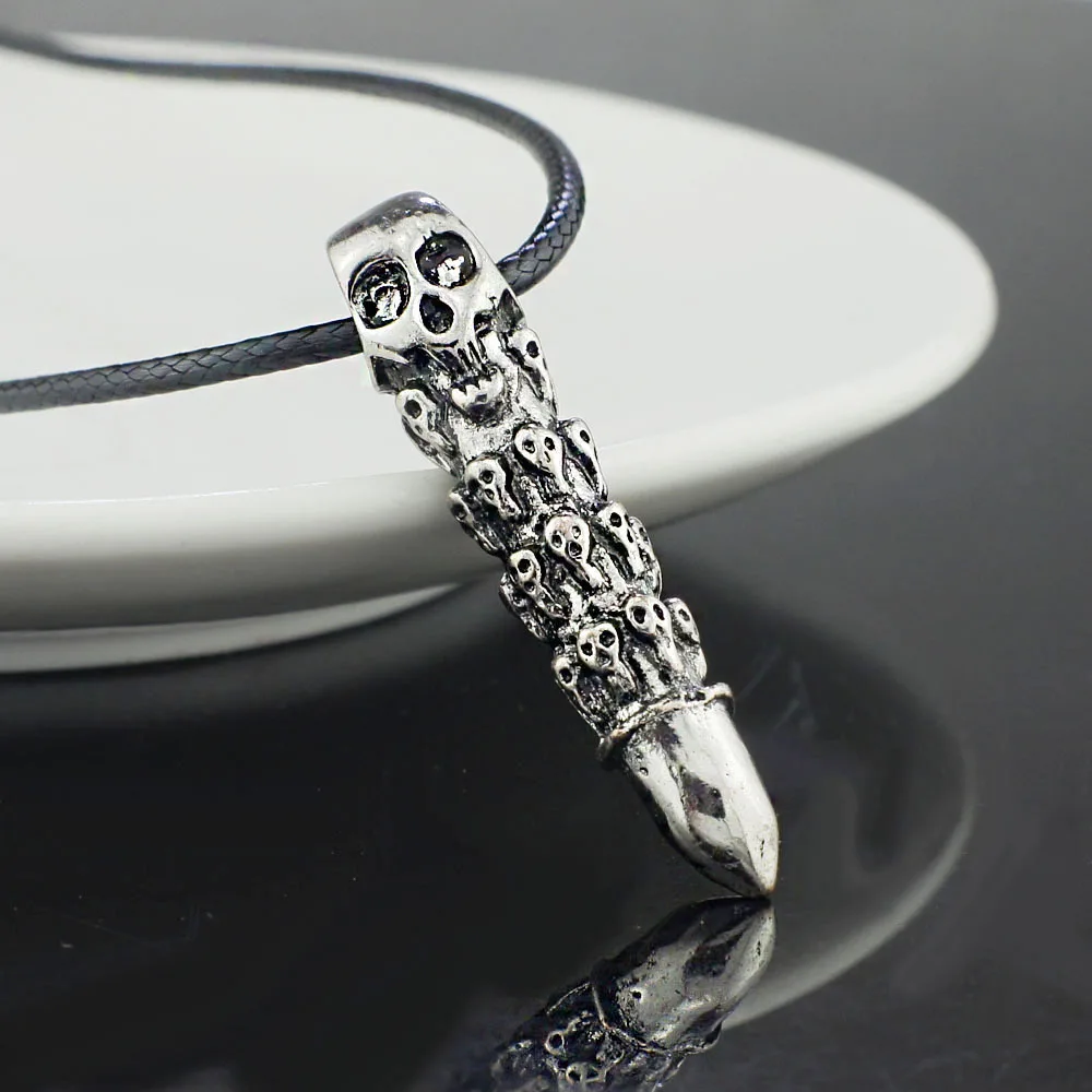 Dormon Punk Titanium Stainless Steel Skeleton Skull Bullet leather chain Pendant Necklace X548
Dormon Punk Titanium Stainless Steel Skeleton Skull Bullet leather chain Pendant Necklace X548