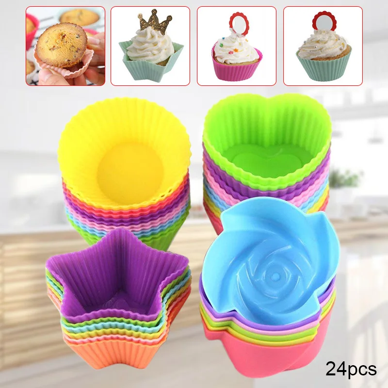24Pcs Silicone Cupcake Moulds Bakeware Muffin Cake Reusable Nonstick Heat Resisitant Bakeware Hot Sale
24Pcs Silicone Cupcake Moulds Bakeware Muffin Cake Reusable Nonstick Heat Resisitant Bakeware Hot Sale