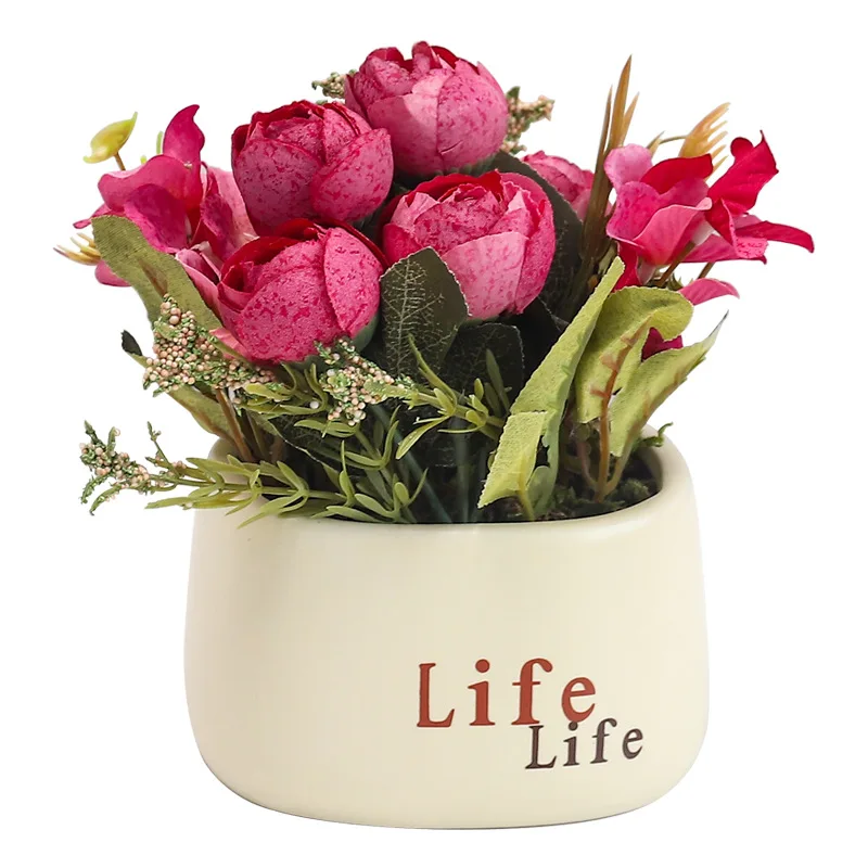 European Ceramic Vase with Artificial Flowers Red Pink Purple Blue office Desktop Indoor Garden Decoration mini Vases Home Decor
European Ceramic Vase with Artificial Flowers Red Pink Purple Blue office Desktop Indoor Garden Decoration mini Vases Home Decor