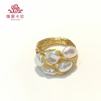 WEICOLOR DIY! Popular Handmade Ring, White Irregular Freshwater Pearls on Gold Mixed . Contact for Size in Diameter.
WEICOLOR DIY! Popular Handmade Ring, White Irregular Freshwater Pearls on Gold Mixed . Contact for Size in Diameter.