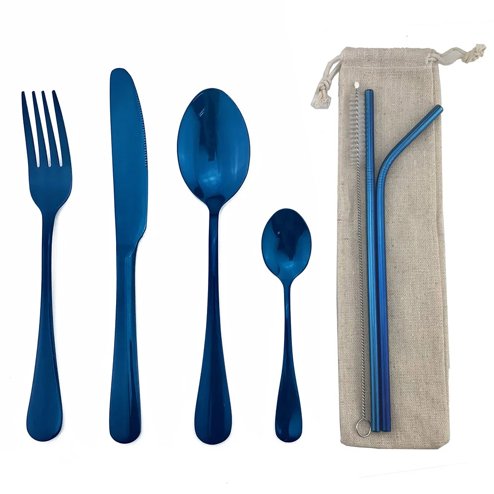 Shiny Blue Stainless Steel Cutlery Set Dinnerware Dinner Set Sharp Steak Knives Forks Scoops Blue Utensils Tableware Set 1 pcs
Shiny Blue Stainless Steel Cutlery Set Dinnerware Dinner Set Sharp Steak Knives Forks Scoops Blue Utensils Tableware Set 1 pcs