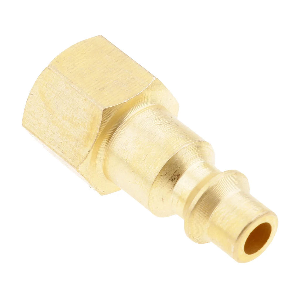 5 Pieces Metal Air Compressor Hose Fitting Coupler Connector 1/4'' NPT - Gold 5 Pieces Metal Air Compressor Hose Fitting Coupler Connector 1/4'' NPT - Gold