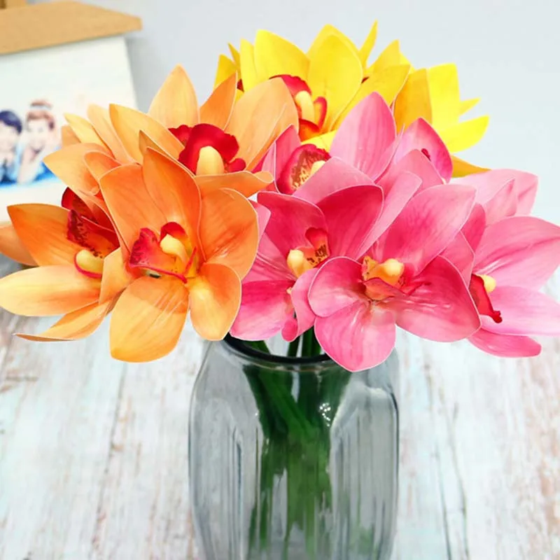5 Heads Simulation Cymbidium Flower Bouquet High-End Hand Feel Artificial Orchid Wedding Bride Flower Bouquet Home Party Decor
5 Heads Simulation Cymbidium Flower Bouquet High-End Hand Feel Artificial Orchid Wedding Bride Flower Bouquet Home Party Decor
