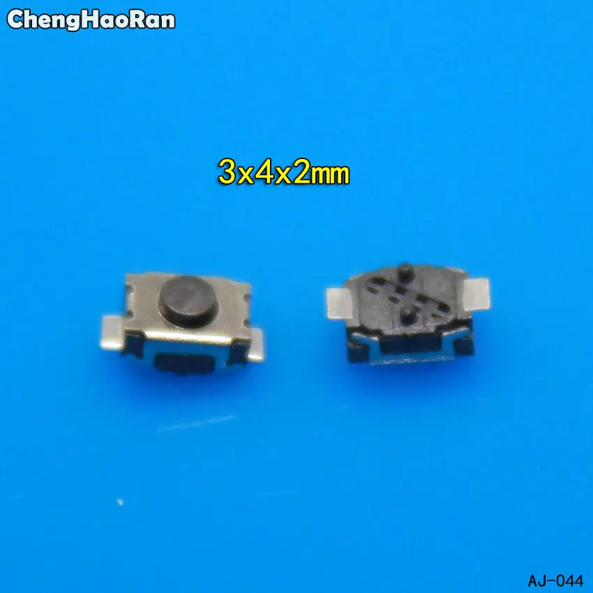 ChengHaoRan 10-100pcs 3x4x2.0 2P button two foot feet 2 pin SMD Patch tact switch vertical push-button micro 3*4*2mm | Мобильные
