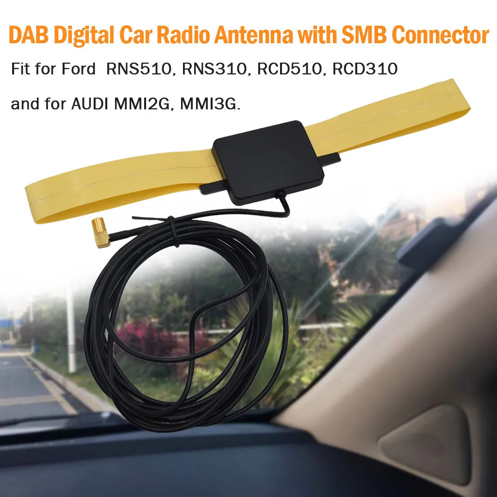 DAB Digital Car Radio Antenna With SMB Connector Compatible With Any Radio Brand For Ford RNS510 RNS310 For AUDI MMI2G MMI3G
DAB Digital Car Radio Antenna With SMB Connector Compatible With Any Radio Brand For Ford RNS510 RNS310 For AUDI MMI2G MMI3G