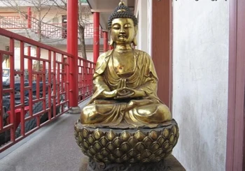 150624 S1791 Fane Bronze Gild Tathagata Amitabha Amitayus Sakyamuni Buddha Sit lotus flower
150624 S1791 Fane Bronze Gild Tathagata Amitabha Amitayus Sakyamuni Buddha Sit lotus flower
