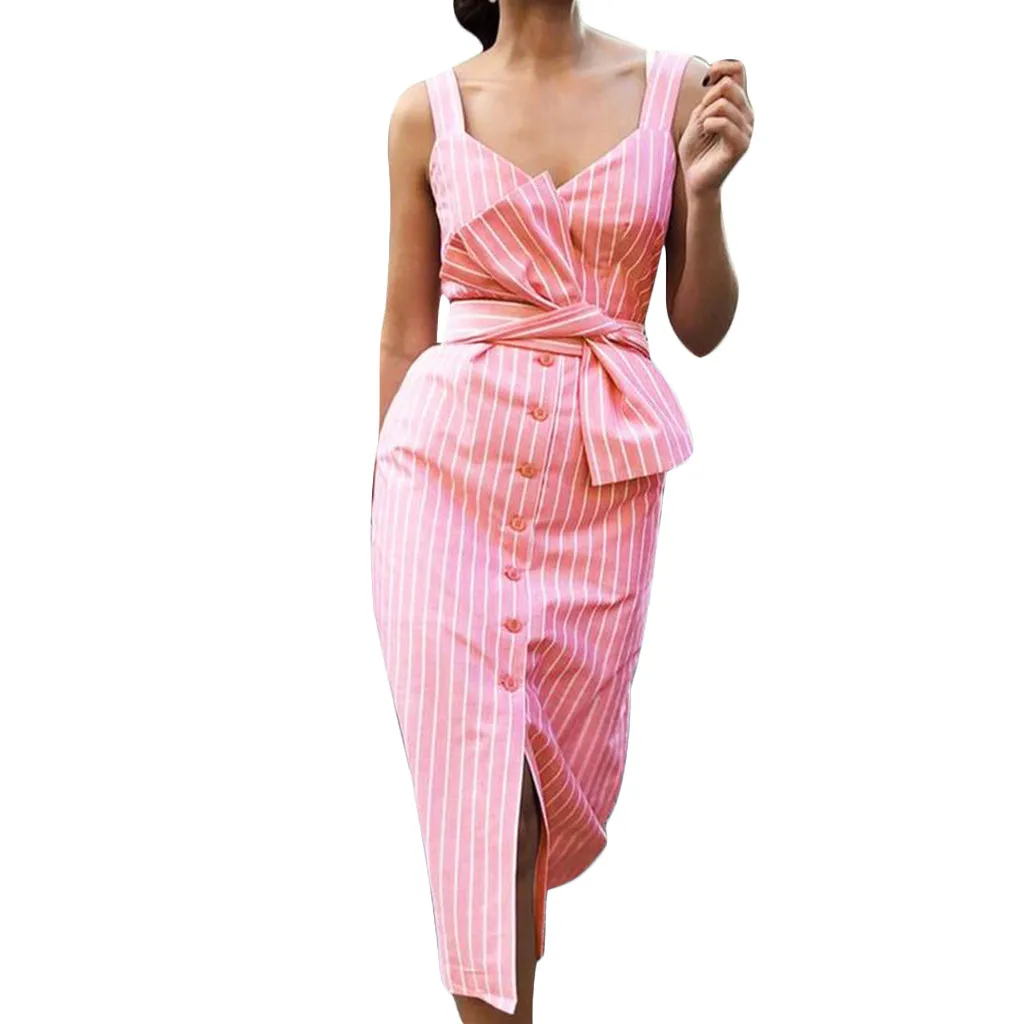 Summer Dress Plus Size Dress Women's Fashion Casual Vacation Style Striped Print Sleeveless Dress Women Evening Party Dress
Summer Dress Plus Size Dress Women's Fashion Casual Vacation Style Striped Print Sleeveless Dress Women Evening Party Dress