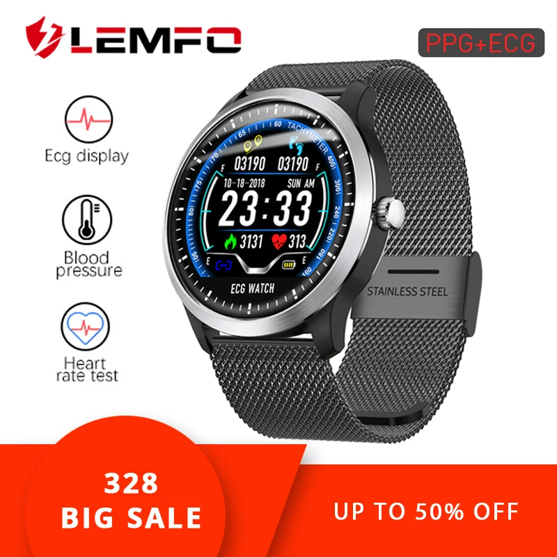 LEMFO N58 ECG PPG Smart watch men women electrocardiograph ecg display holter ecg heart rate monitor blood pressure smartwatch
LEMFO N58 ECG PPG Smart watch men women electrocardiograph ecg display holter ecg heart rate monitor blood pressure smartwatch