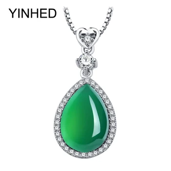 YINHED Luxury Natural Green Crystal Water Drop Pendant Necklace Real Solid 925 Sterling Silver Necklace Jewelry Women Gift ZN066
YINHED Luxury Natural Green Crystal Water Drop Pendant Necklace Real Solid 925 Sterling Silver Necklace Jewelry Women Gift ZN066