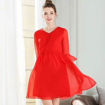 2018Summer Style Women Plus Size flare sleeve red chiffon Dress V neck empire flare dress Elegant Dress casual vestidos M-XXXXXL
2018Summer Style Women Plus Size flare sleeve red chiffon Dress V neck empire flare dress Elegant Dress casual vestidos M-XXXXXL