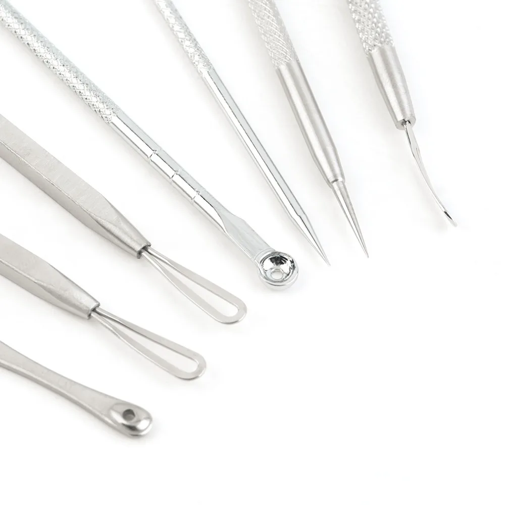 Hot Selling 7Pcs/set Fashion Acne Comedone Blackhead Blemish Pimple Extractor Remover Tool Kit Set
Hot Selling 7Pcs/set Fashion Acne Comedone Blackhead Blemish Pimple Extractor Remover Tool Kit Set