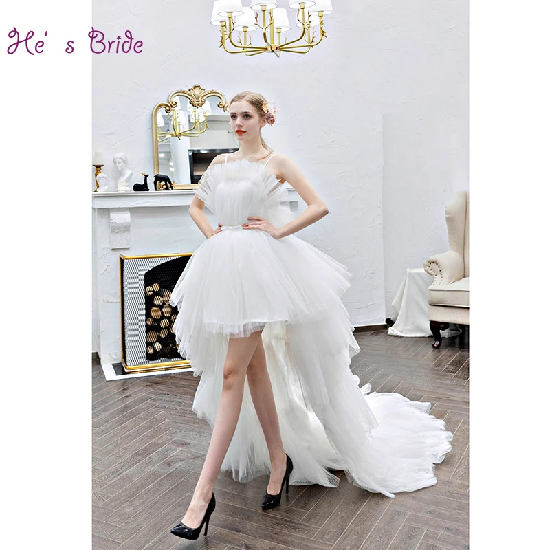 He's Bride Special Wedding Dress White Short Front Long Back Backless Court Train Strapless Wedding Gown Vestido De Novia
He's Bride Special Wedding Dress White Short Front Long Back Backless Court Train Strapless Wedding Gown Vestido De Novia