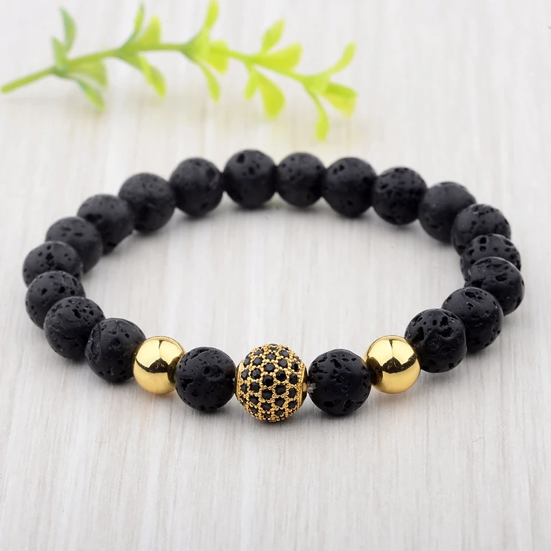 DOUVEI New Zircon Bracelets Jewelry Micro Pave CZ Ball Charm Bracelet Copper spacer Lava Rock and Frosted Stone beads Bracelets
DOUVEI New Zircon Bracelets Jewelry Micro Pave CZ Ball Charm Bracelet Copper spacer Lava Rock and Frosted Stone beads Bracelets