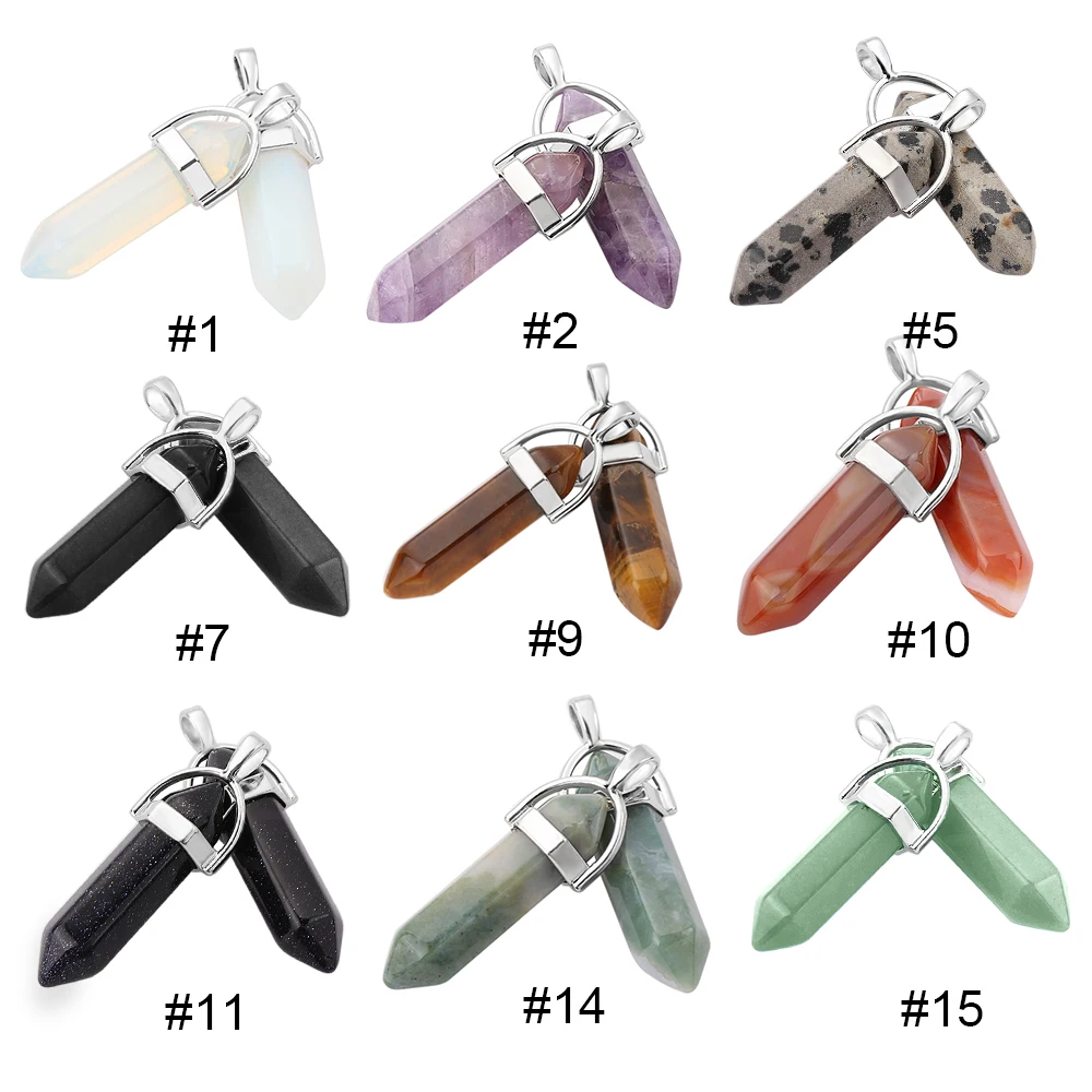 2PCs/5PCs DIY Colorful Fashion Bohemian Natural Stone Crystal Pillar Pendants Necklaces Handmade Crafts Jewelry Accessories
2PCs/5PCs DIY Colorful Fashion Bohemian Natural Stone Crystal Pillar Pendants Necklaces Handmade Crafts Jewelry Accessories