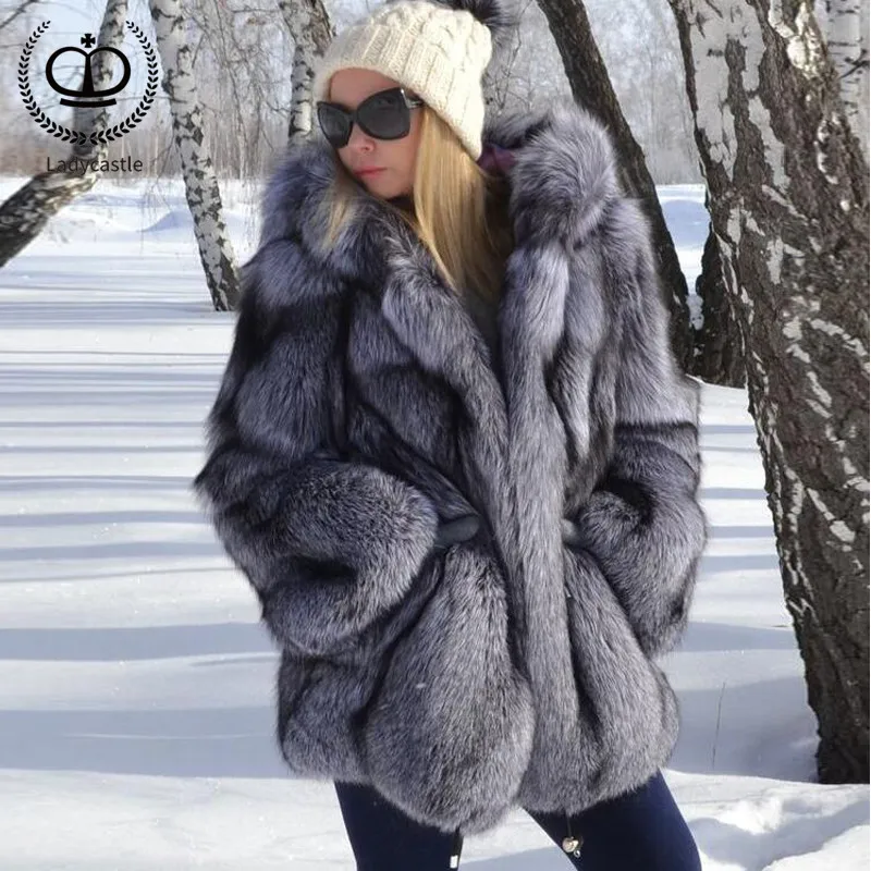 Luxury 2018 New Real Sliver Fox Fur Coat Women Winter Thick Warm Female Fur Jacket With Hood Genuine Fur Coats For Girls FC-167
Luxury 2018 New Real Sliver Fox Fur Coat Women Winter Thick Warm Female Fur Jacket With Hood Genuine Fur Coats For Girls FC-167
